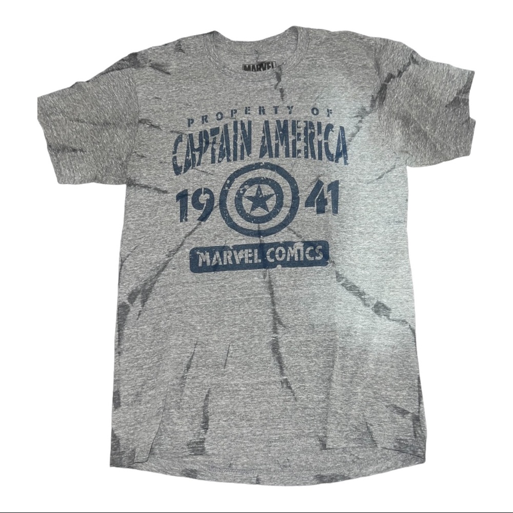 Repurposed bleached tee Marvel Captain America